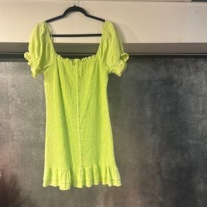 Bright neon green dress